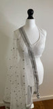 White and silver net dupatta