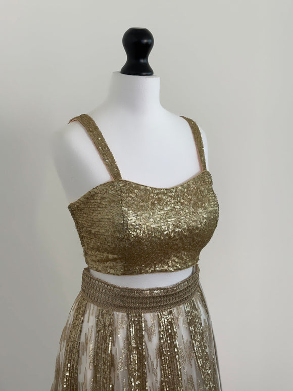 Gold sequin sleeveless cami style blouse