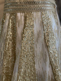 White and gold sequin panelled lehenga skirt