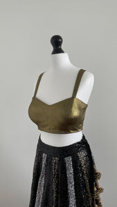 Gold metallic sleeveless cami style blouse